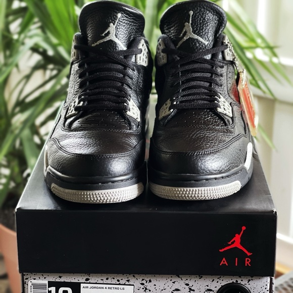 AIR JORDAN 4 Retro LS Oreo Black Grey Sz 10 - Picture 3 of 14